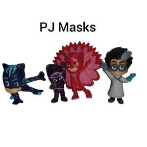 PJ Masks Collectible Figures 4 Piece Deluxe Set 3.5" Bundle NWOT